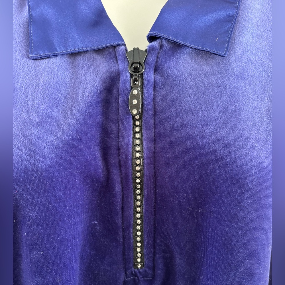 Vintage Blast Purple Velour Rhinestone Zipper Leisure Tracksuit Women’s Size S - Picture 7 of 9